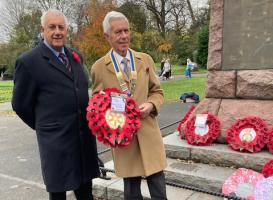 Our President and  Secretary placing the wreath.